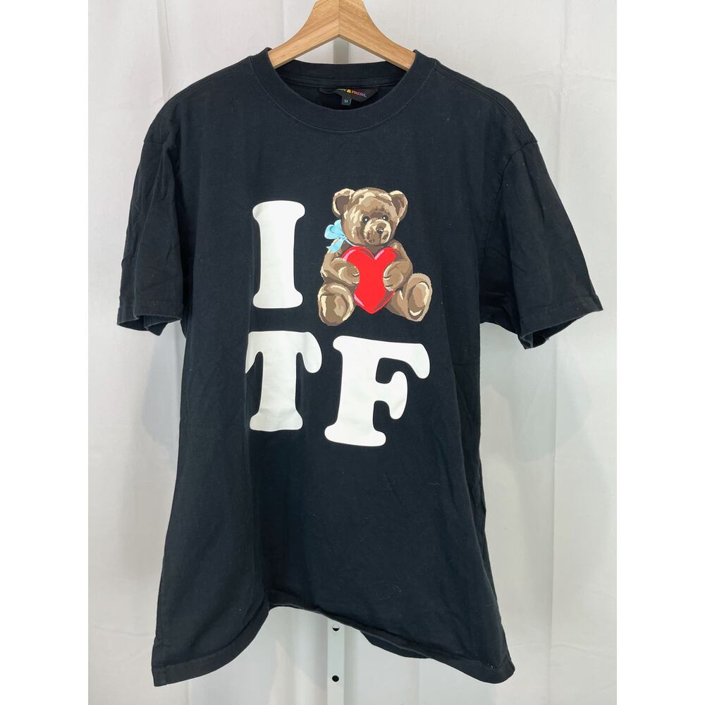 TEDDY FRESH I Heart Love TF Graphic Tee Shirt Sz M Short Sleeve Crew Neck Black